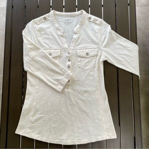 RETRO Y2K SONOMA LIFESTYLES 3/4 SLEEVE BUTTON TOP!!